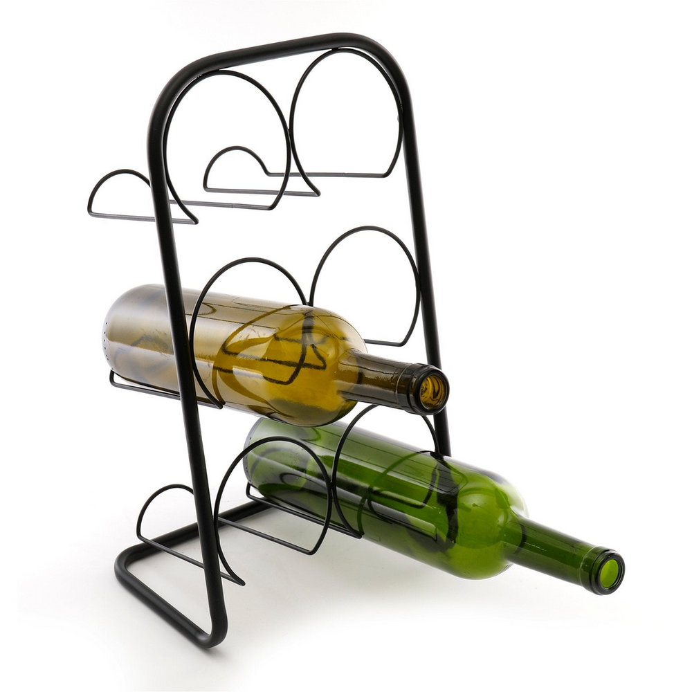 Black Metal Wire 6 Wine Bottle Holder