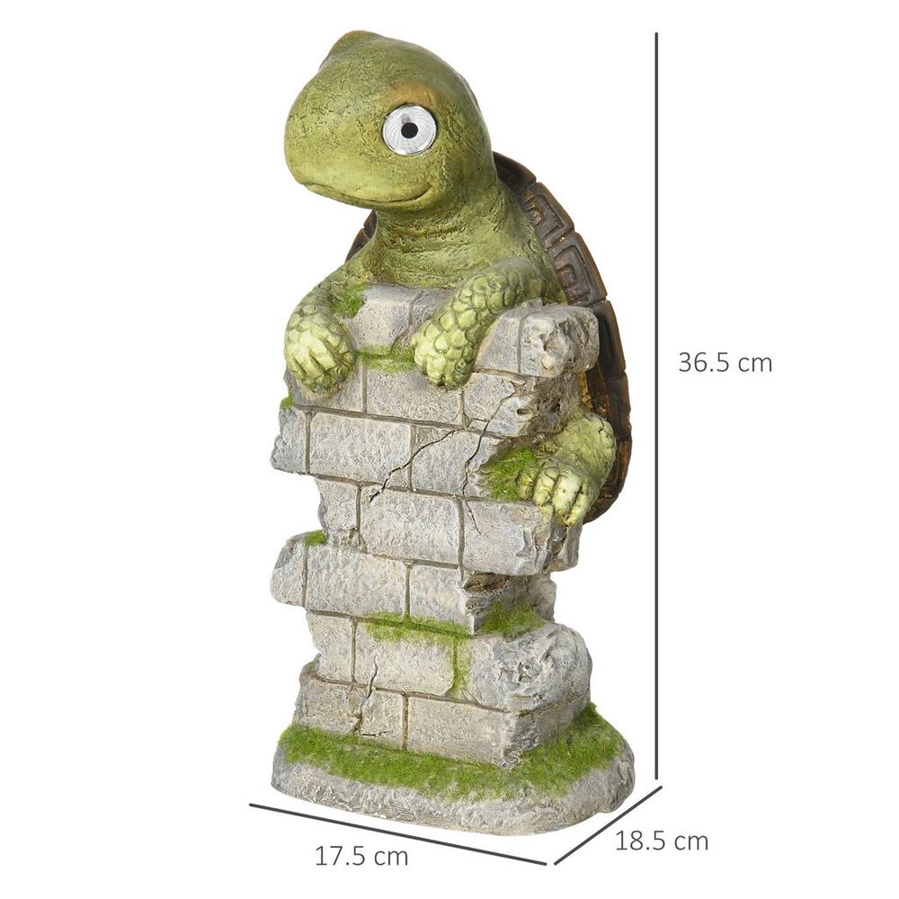 Vivid Tortoise Sculpture Garden�Statue with Solar LED Light Outdoor Ornament