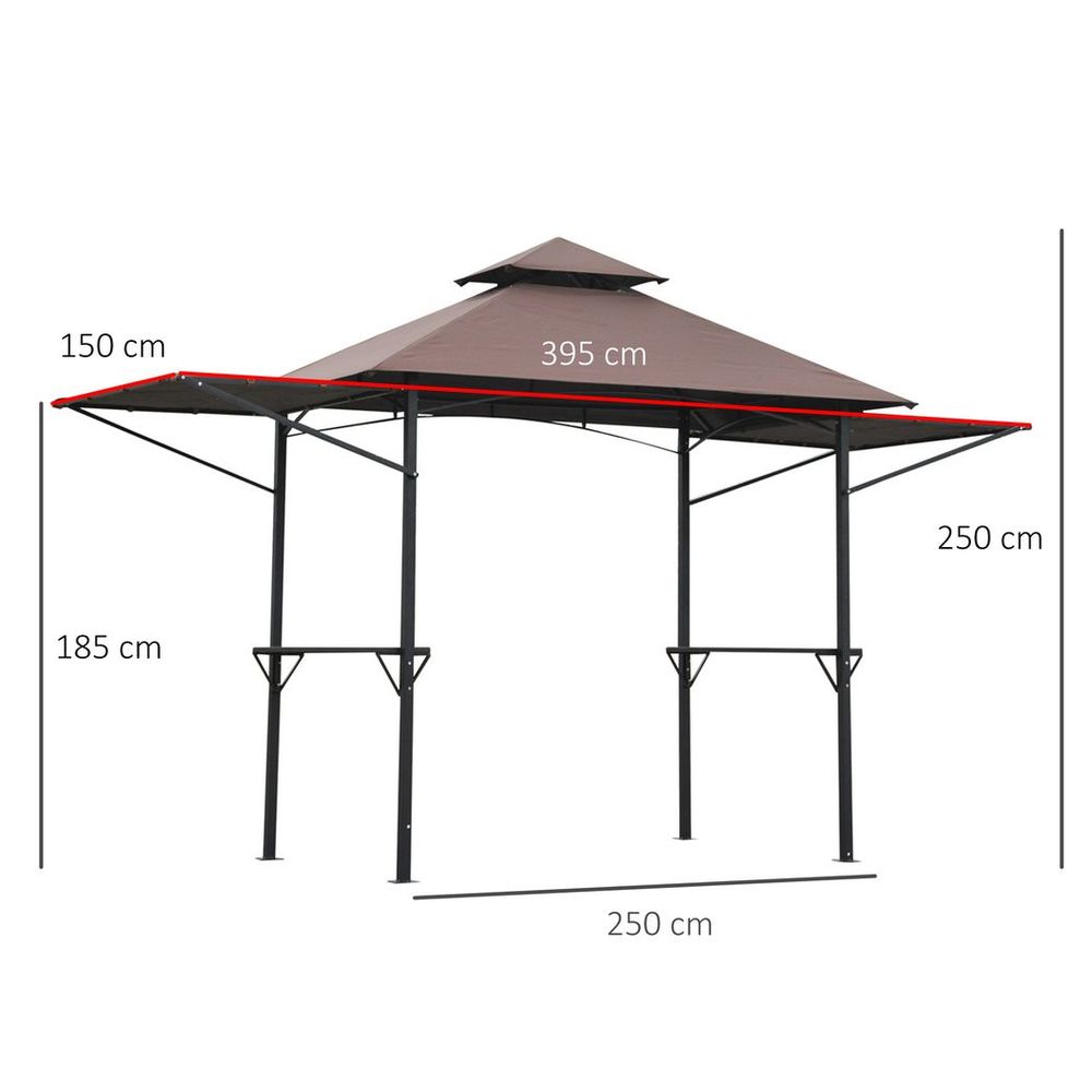 Party BBQ Tent Outdoor Camping Patio Canopy Awing Waterproof Coffee