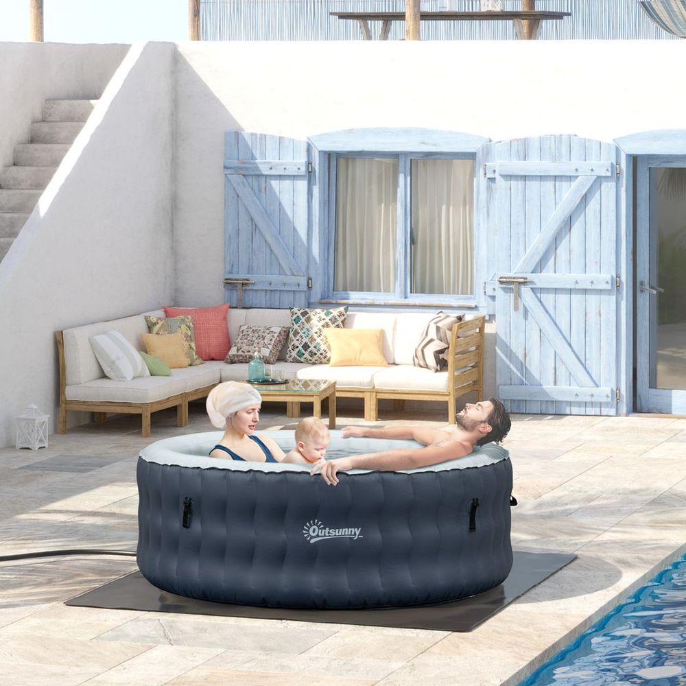 Round Inflatable 4 person Hot Tub with cover and pump