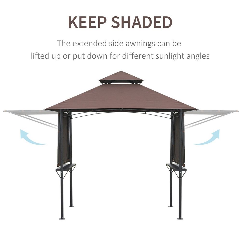 Party BBQ Tent Outdoor Camping Patio Canopy Awing Waterproof Coffee