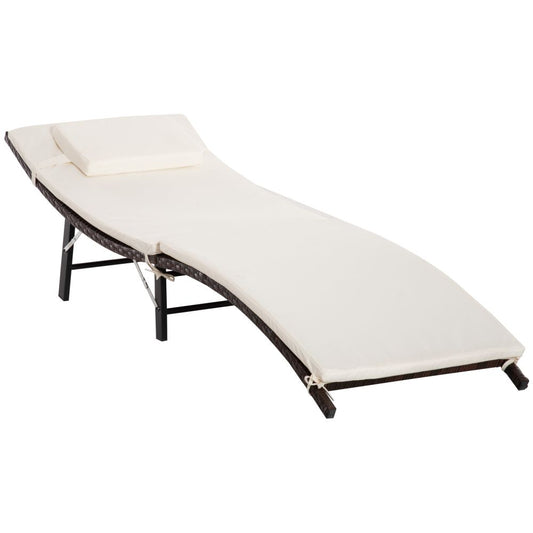 Folding Rattan Sun Lounger