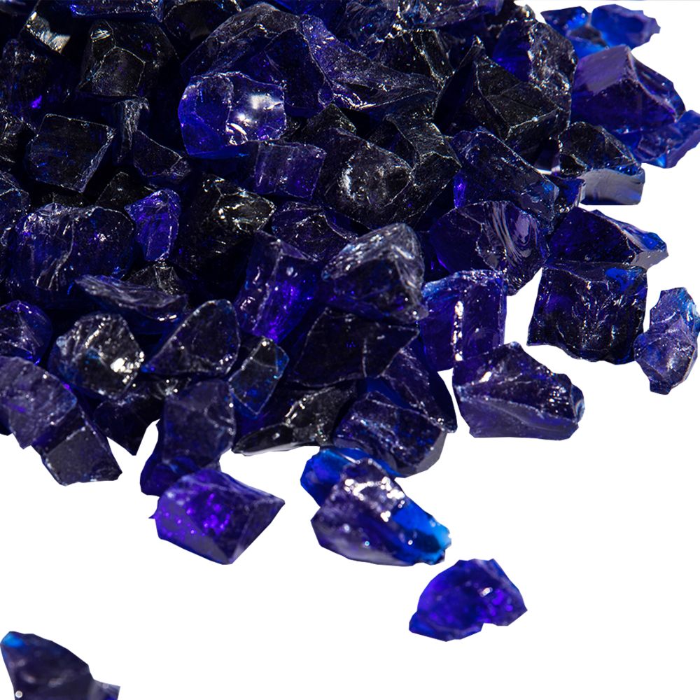 4kg Blue Tempered Fire Glass, Lava Rocks for Outdoor Gas Fire Pits