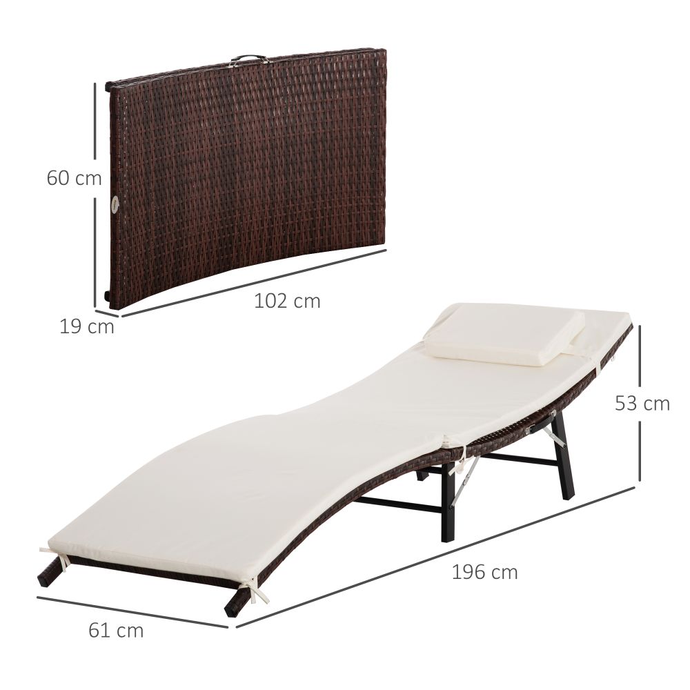 Folding Rattan Sun Lounger