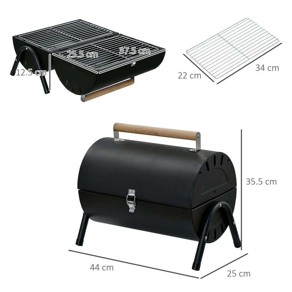 Garden Charcoal BBQ Cooker Portable Camping Tabletop Barbecue Grill