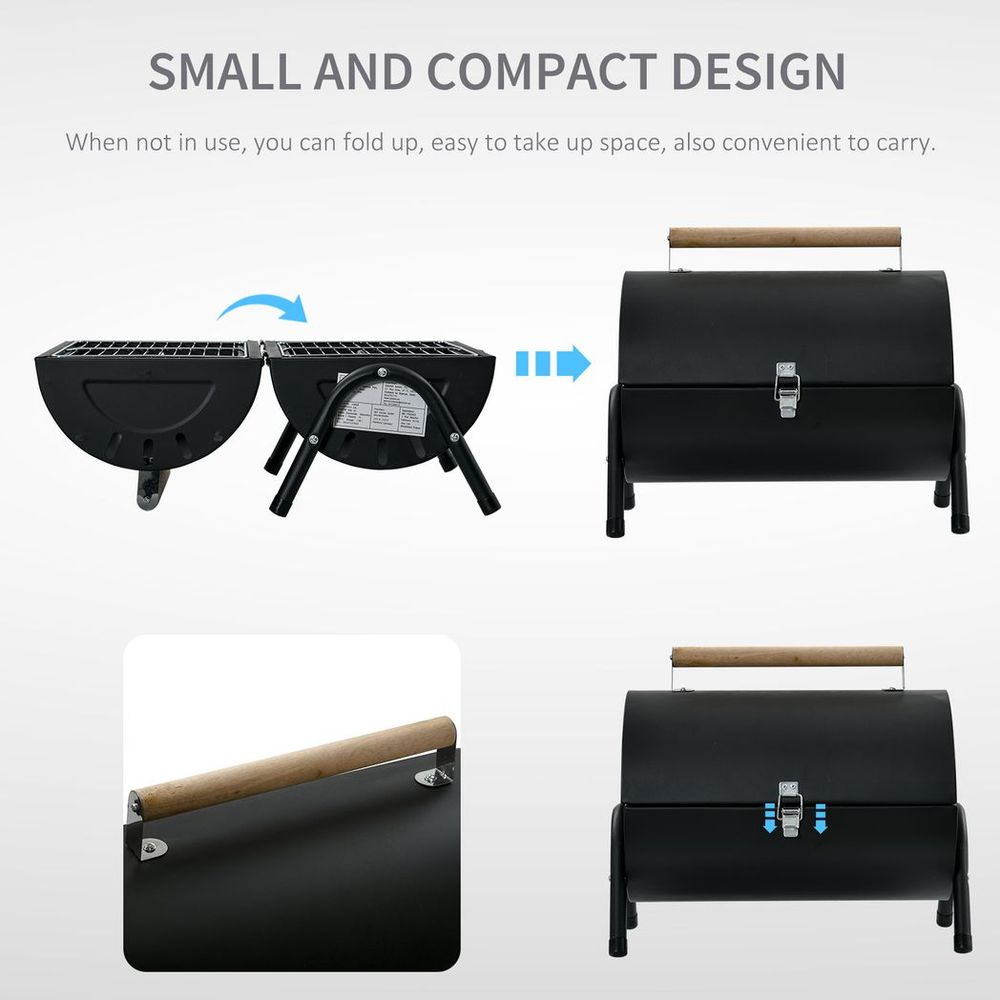 Garden Charcoal BBQ Cooker Portable Camping Tabletop Barbecue Grill