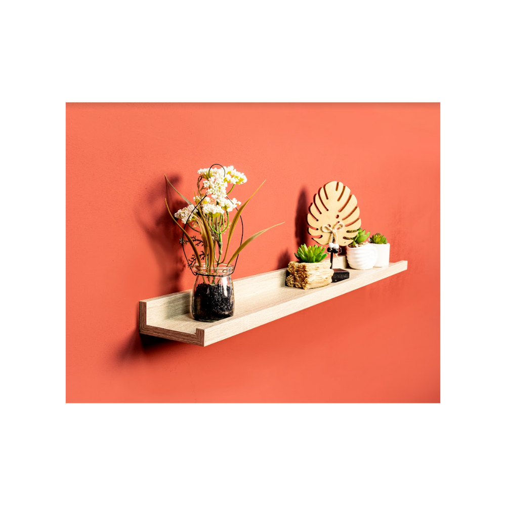 Set of 2 - Single Photo OAK Floating Wall Shelf 80cm - CHELF