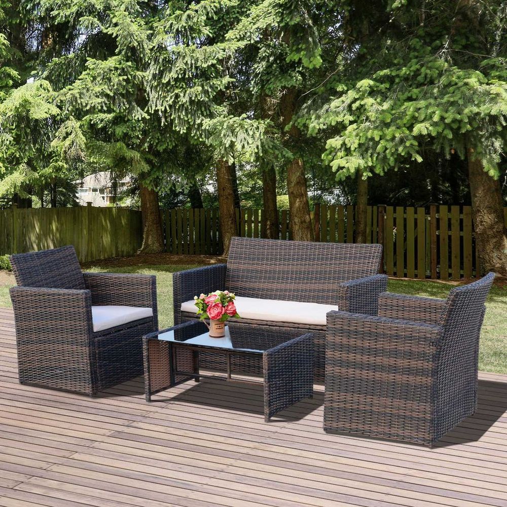 Four piece garden Rattan Wicker Sofa